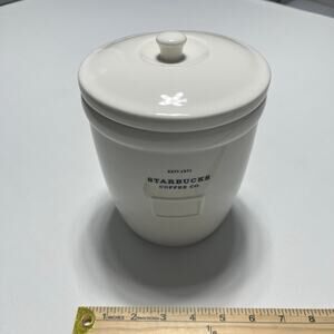 Starbucks 2002 Abbey Barista Coffee Canister Cookie Jar with Lid